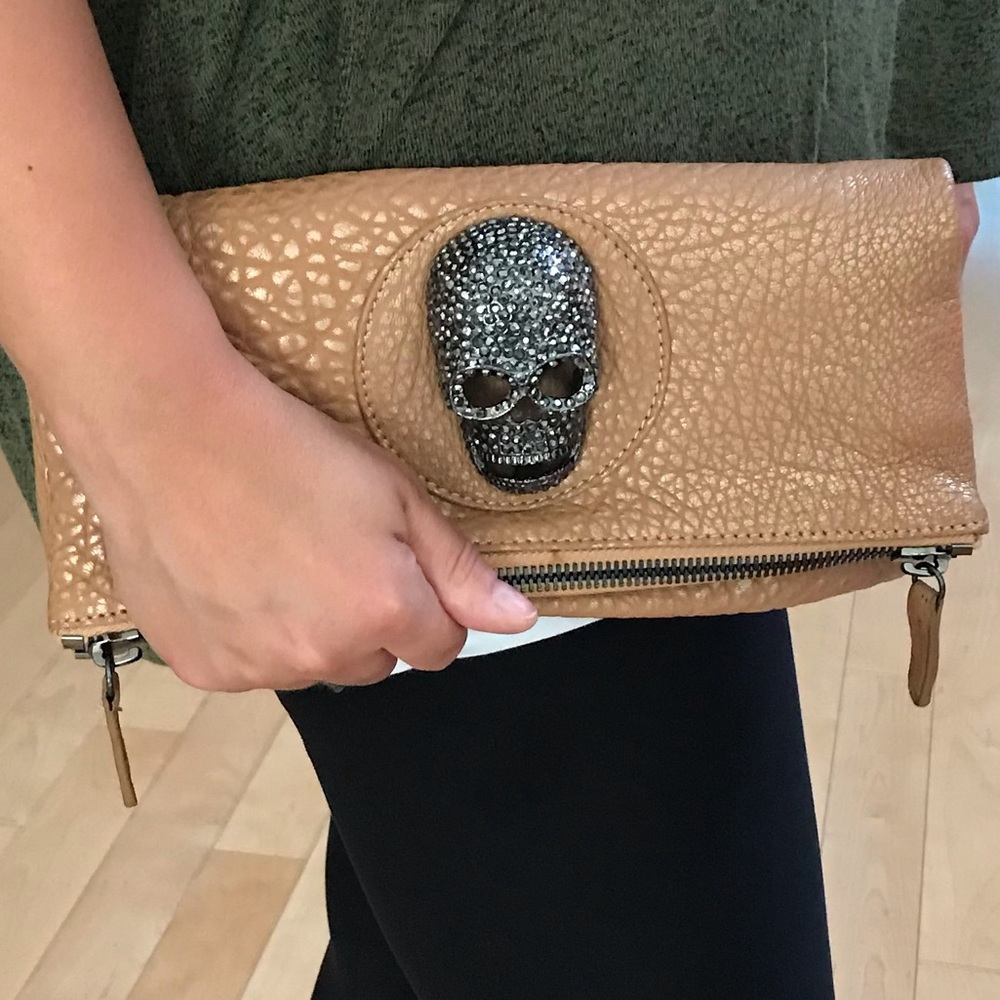 Thomas Wylde Tan Leather Skull Clutch 💀 💕